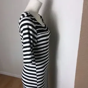 NWT LuLaRoe 2XS JULIA Dress Gray & Black Stripes